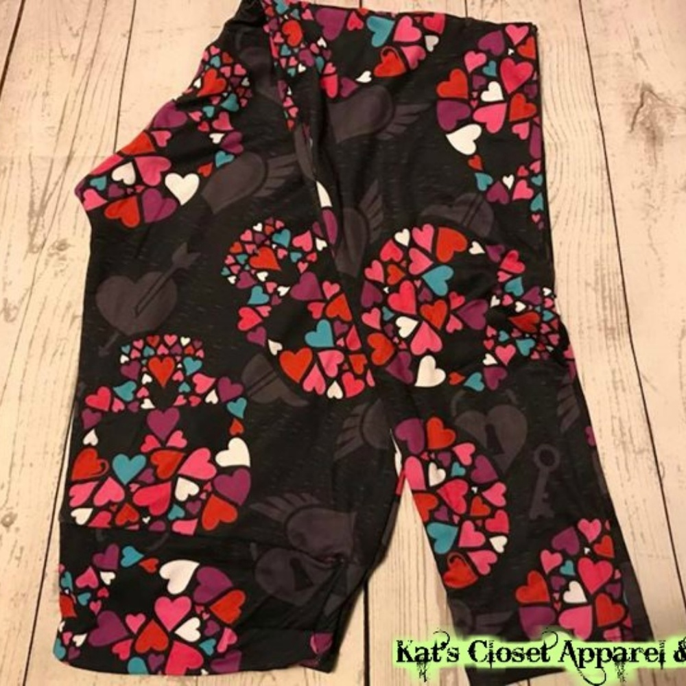 Valentine's Heart Skulls Adult Leggings - Super So